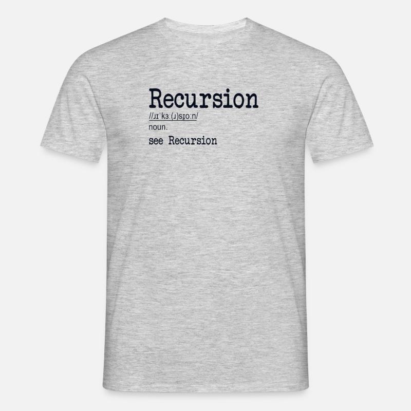 Recursion Definition Developer Coder Programmierer - Männer T-Shirt - Grau meliert