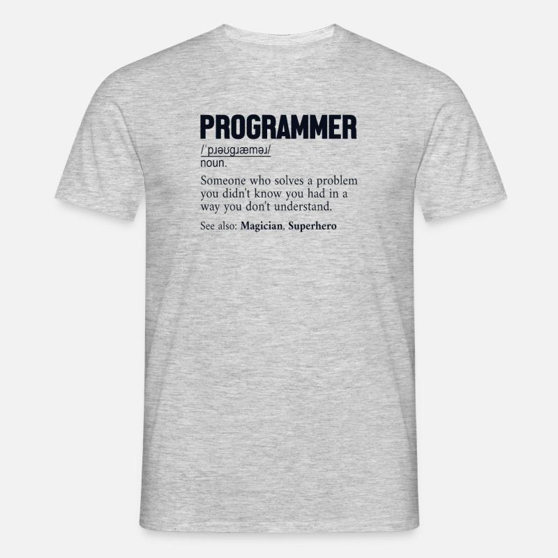 Programmer Definition Softwareentwickler Coder - Männer T-Shirt - Grau meliert