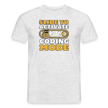 Slide To Activate Coding Mode Developer Coder - Männer T-Shirt - Grau meliert - Vorne - AI Model Male 178 dark (178cm)
