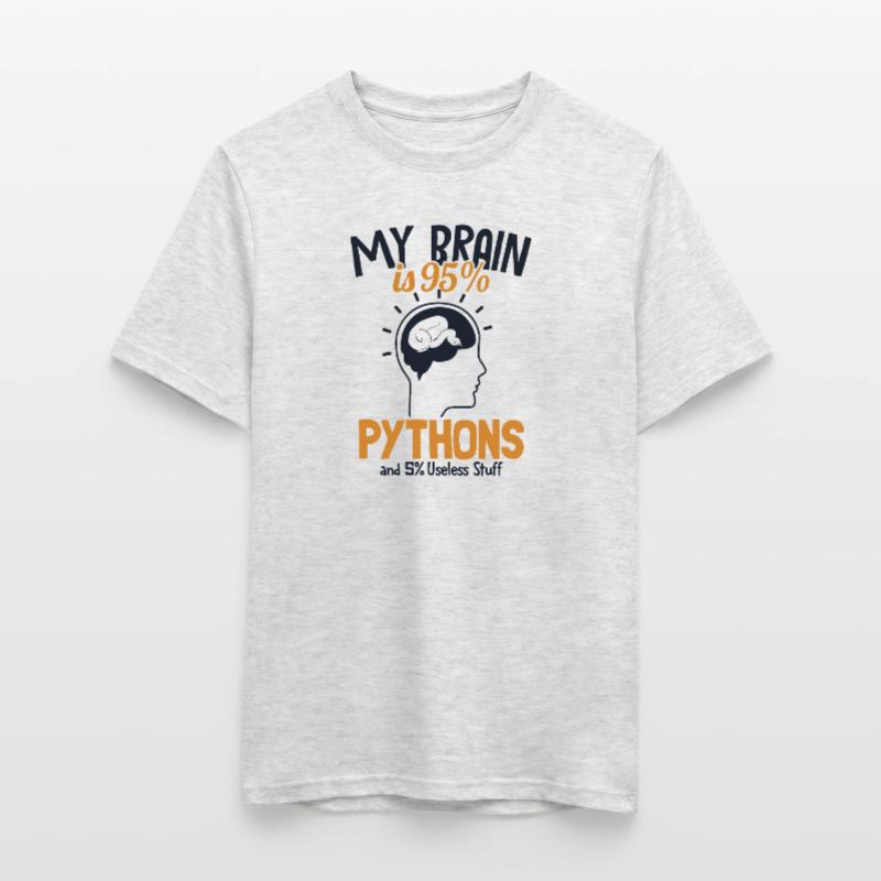 My Brain is 95% Pythons Python Snake Banana Men's T-Shirt