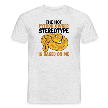 Stéréotype du propriétaire de Hot Python basé sur Me Banana - T-shirt homme - gris chiné - Devant - AI Model Male 178 dark (178cm)