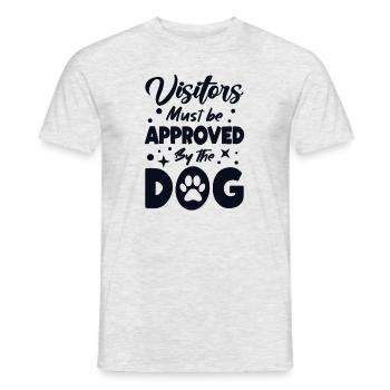Visitors Approved By The Dog Male Four-legged Friend - Men's T-Shirt - heather grey - Front - AI Model Male 178 dark (178cm)