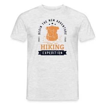 Nouvelle aventure Randonnée Expédition Randonnée Randonnée - T-shirt homme - gris chiné - Devant - AI Model Male 178 dark (178cm)