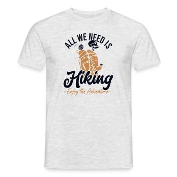 Hiking Enjoy The Adventure Trekking Mountain Hiking - Men's T-Shirt - heather grey - Front - AI Model Male 178 dark (178cm)