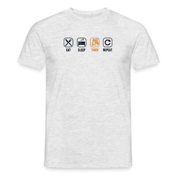 Eat Sleep Tiger Repeat Big Cat Wildcat - Men's T-Shirt - heather grey - Front - AI Model Male 178 dark (178cm)