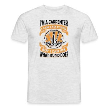 Je suis un charpentier Je ne peux pas réparer Schreiner stupide - T-shirt homme - gris chiné - Devant - AI Model Male 178 dark (178cm)