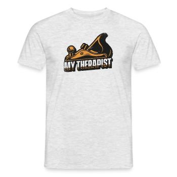 Mon thérapeute Charpentier Technicien du bois Charpentier - T-shirt homme - gris chiné - Devant - AI Model Male 178 dark (178cm)