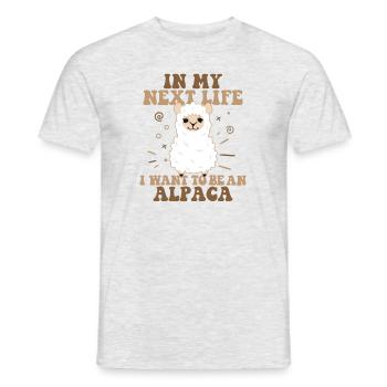 In My Next Life I Want To Be An Alpaca Huacaya - Men's T-Shirt - heather grey - Front - AI Model Male 178 dark (178cm)