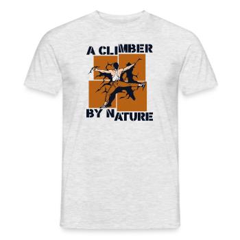 Un grimpeur par nature Escalade sportive en bloc - T-shirt homme - gris chiné - Devant - AI Model Male 178 dark (178cm)
