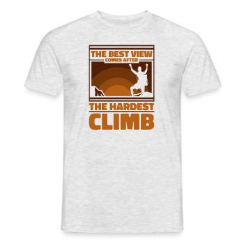 Best View Comes After The Hardest Climb Kraxler - Men's T-Shirt - heather grey - Front - AI Model Male 178 dark (178cm)