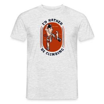 I'd Rather Be Climbing Speed Climbing - Men's T-Shirt - heather grey - Front - AI Model Male 178 dark (178cm)