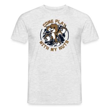 Come Play With My Nuts Grauhörnchen Squirrel - Männer T-Shirt - Grau meliert - Vorne - AI Model Male 178 dark (178cm)
