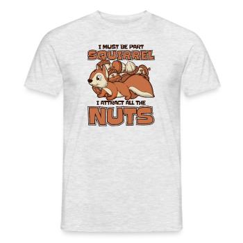 I Attract All The Nuts Squirrel Fox Squirrel - Men's T-Shirt - heather grey - Front - AI Model Male 178 dark (178cm)