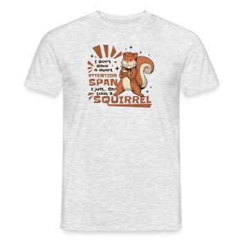 Don't Have A Short Attention Span Fox Squirrel - Men's T-Shirt - heather grey - Front - AI Model Male 178 dark (178cm)