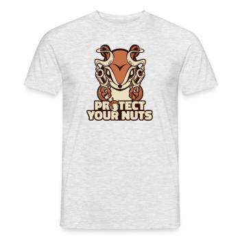 Protect Your Nuts Squirrel Fuchshörnchen - Männer T-Shirt - Grau meliert - Vorne - AI Model Male 178 dark (178cm)