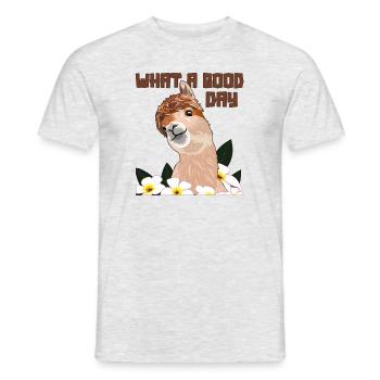 What A Good Day Pako Huacaya Lama Alpaca Breeder - Men's T-Shirt - heather grey - Front - AI Model Male 178 dark (178cm)