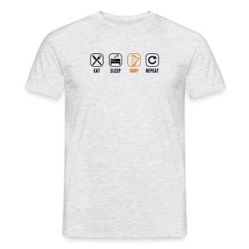 Eat Sleep Harp Repeat Harp Music Harp - Men's T-Shirt - heather grey - Front - AI Model Male 178 dark (178cm)