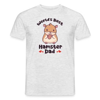 World's Best Hamster Dad Feldhamster Goldhamster - Männer T-Shirt - Grau meliert - Vorne - AI Model Male 178 dark (178cm)