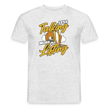 Less Talking More Lifting Telehandler - Men's T-Shirt - heather grey - Front - AI Model Male 178 dark (178cm)