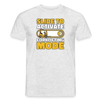 Slide To Activate Forklifting Mode Forklift - Men's T-Shirt - heather grey - Front - AI Model Male 178 dark (178cm)