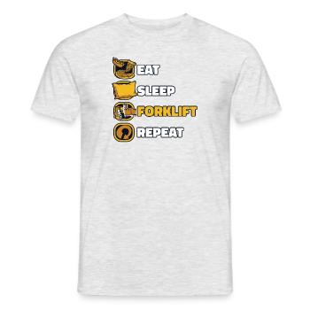 Eat Sleep Forklift Repeat Forklift Driver - Men's T-Shirt - heather grey - Front - AI Model Male 178 dark (178cm)