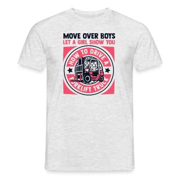 Let A Girl Show You How To Drive Telehandler - Men's T-Shirt - heather grey - Front - AI Model Male 178 dark (178cm)