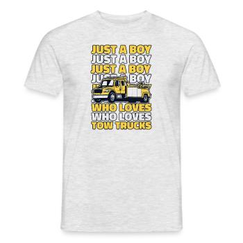 A Boy Who Loves Tow Trucks Abschlepper Fahrer - Männer T-Shirt - Grau meliert - Vorne - AI Model Male 178 dark (178cm)