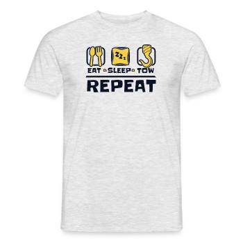 Eat Sleep Tow Repeat Abschleppdienst Fahrer - Männer T-Shirt - Grau meliert - Vorne - AI Model Male 178 dark (178cm)