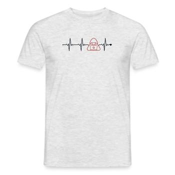 Hacker Heartbeat Phishing Sniffer Social - T-shirt homme - gris chiné - Devant - AI Model Male 178 dark (178cm)