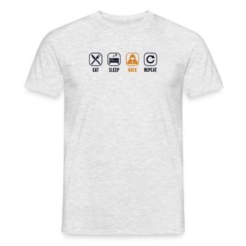 Manger Sommeil Hack Répéter Renifleur Ingénierie sociale - T-shirt homme - gris chiné - Devant - AI Model Male 178 dark (178cm)