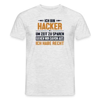 Hacker hat immer Recht Sniffer Social Engineering - Männer T-Shirt - Grau meliert - Vorne - AI Model Male 178 dark (178cm)