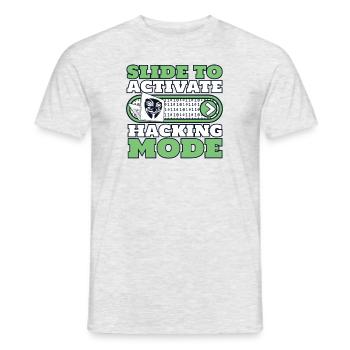 Slide To Activate Hacking Mode Phishing Sniffer - Men's T-Shirt - heather grey - Front - AI Model Male 178 dark (178cm)