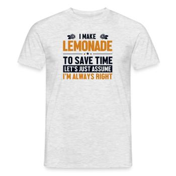 Faire de la limonade Supposons que j’ai raison Limonade - T-shirt homme - gris chiné - Devant - AI Model Male 178 dark (178cm)