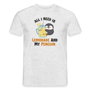 La limonade et mes amoureux de la limonade Pingouin - T-shirt homme - gris chiné - Devant - AI Model Male 178 dark (178cm)