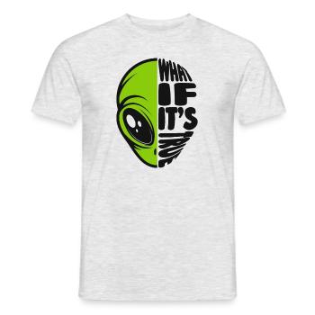 Et si c’était vrai Conspiracy Alien UFO - T-shirt homme - gris chiné - Devant - AI Model Male 178 dark (178cm)