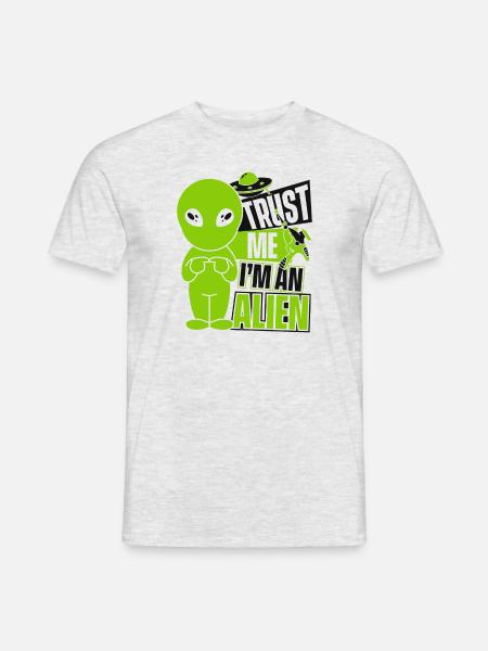 Tro mig, jeg er en fremmed Ufo-sammensværgelse - Mænd T-shirt - grå meleret