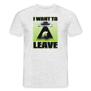 Je veux quitter la conspiration extraterrestre des ovnis - T-shirt homme - gris chiné - Devant - AI Model Male 178 dark (178cm)