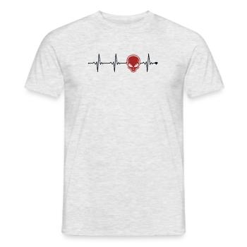 Alien Heartbeat Conspiracy Außerirdischer Ufo - T-shirt homme - gris chiné - Devant - AI Model Male 178 dark (178cm)