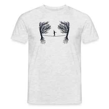 Équilibrer les fainéants d’intérieur Slackerliner Slackline - T-shirt homme - gris chiné - Devant - AI Model Male 178 dark (178cm)