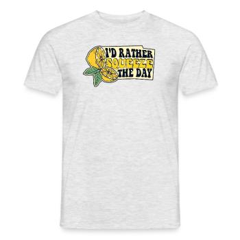 I'd Rather Squeeze The Day Limonade Liebhaber - Männer T-Shirt - Grau meliert - Vorne - AI Model Male 178 dark (178cm)