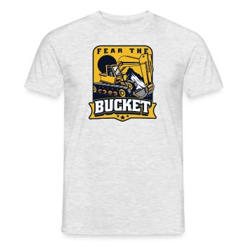Fear The Bucket duty cycle crawler crane crawler excavator - Men's T-Shirt - heather grey - Front - AI Model Male 178 dark (178cm)