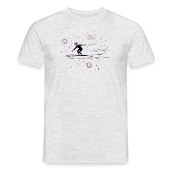 Surfer Conspiracy Außerirdischer Ufo Alien - Men's T-Shirt - heather grey - Front - AI Model Male 178 dark (178cm)
