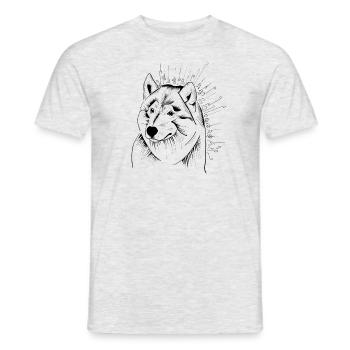 Vierbeiner Wauwau Rüde Hundebesitzer Wolfshund - T-shirt homme - gris chiné - Devant - AI Model Male 178 dark (178cm)