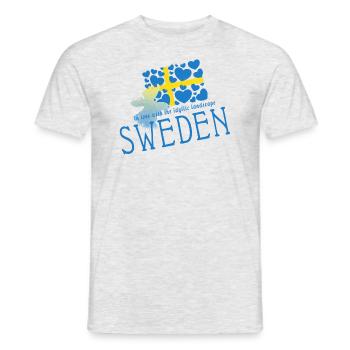 Schweden Sverige Suède - T-shirt homme - gris chiné - Devant - AI Model Male 178 dark (178cm)