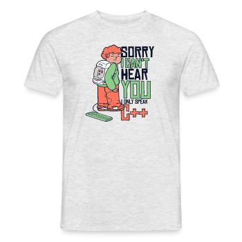Vous ne pouvez pas entendre parler uniquement Codeur développeur C++ - T-shirt homme - gris chiné - Devant - AI Model Male 178 dark (178cm)