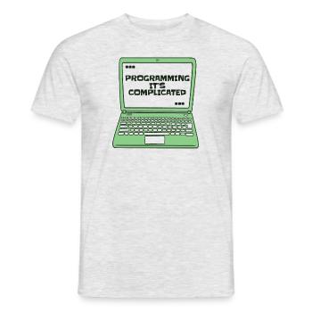 Programming It's Complicated Developer Coder - Men's T-Shirt - heather grey - Front - AI Model Male 178 dark (178cm)