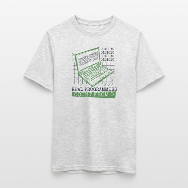 Real Programmers Count From 0 Developer Coder Men's T-Shirt