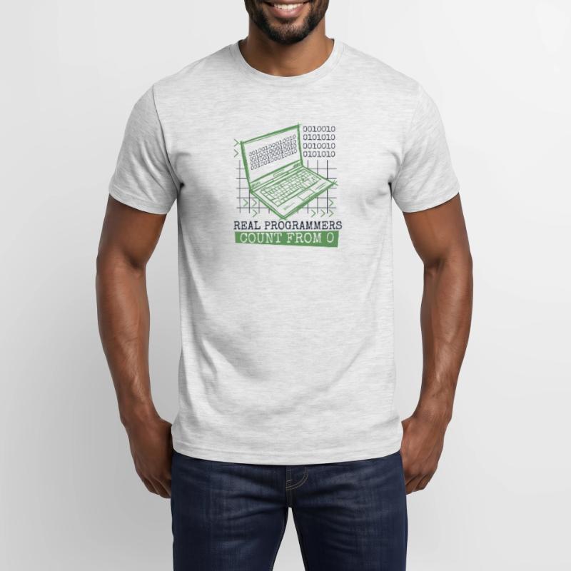 Real Programmers Count From 0 Developer Coder Men's T-Shirt