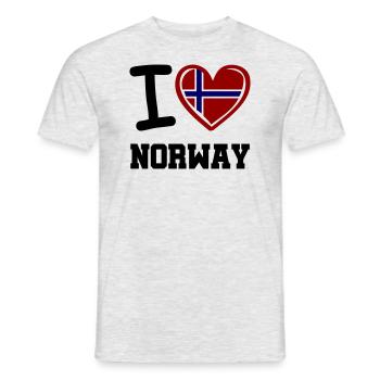 I love norway - Men's T-Shirt - heather grey - Front - AI Model Male 178 dark (178cm)