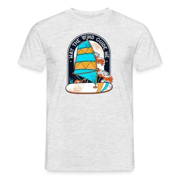May The Wind Guide me Surfer Water Sports - Men's T-Shirt - heather grey - Front - AI Model Male 178 dark (178cm)